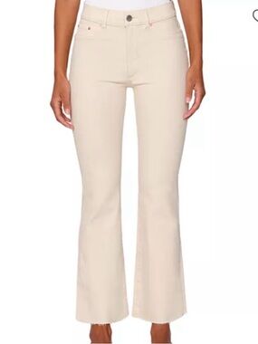 DL 1961 Bridget Bootcut High Rise Instasculpt™ Crop Jeans in Flax size 28